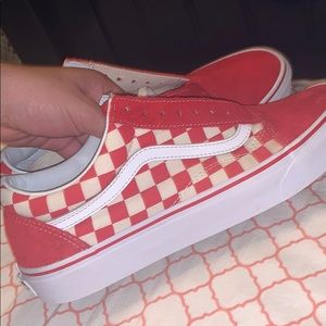 Checkered red vans